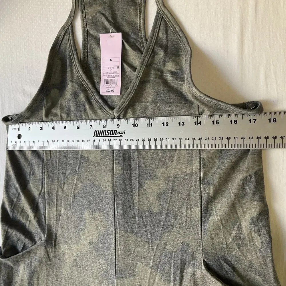 Wild Fable Women Jumpsuit S Olive Camouflage Sleeveless 20